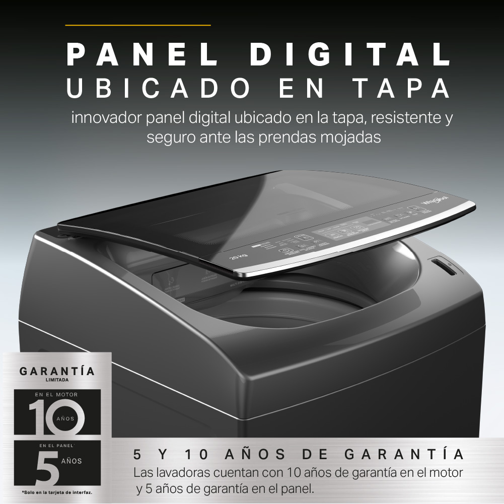 Nevecón 4 puertas Whirlpool con espacios adaptable y anaqueles convertibles de refrigerador a congelador.